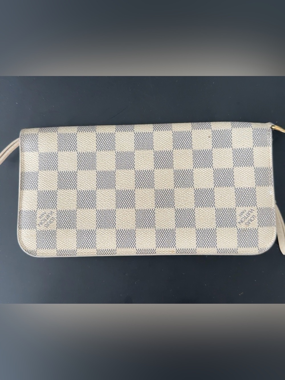 Louis Vuitton Damier Azur Insolite Long Wallet White Authentic
